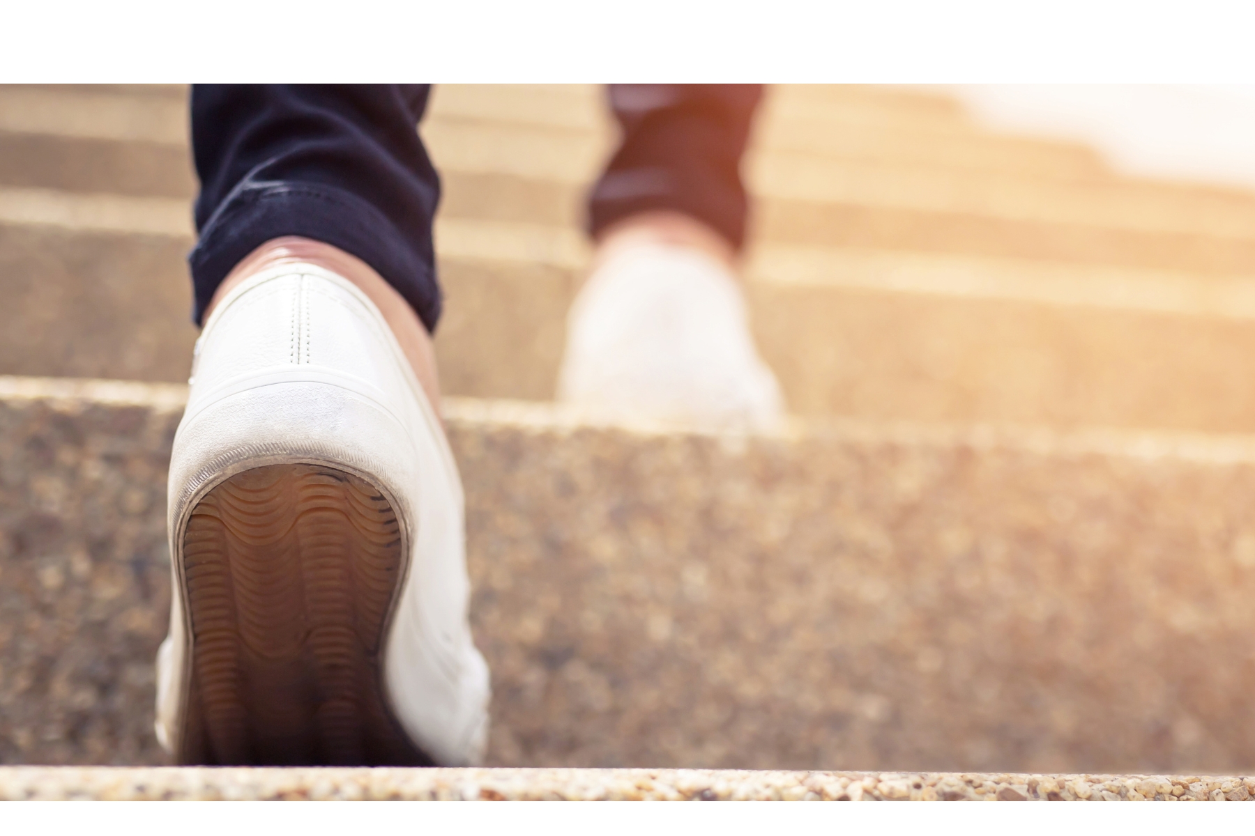 walking up stairs