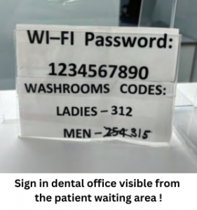 Sign in dental practice